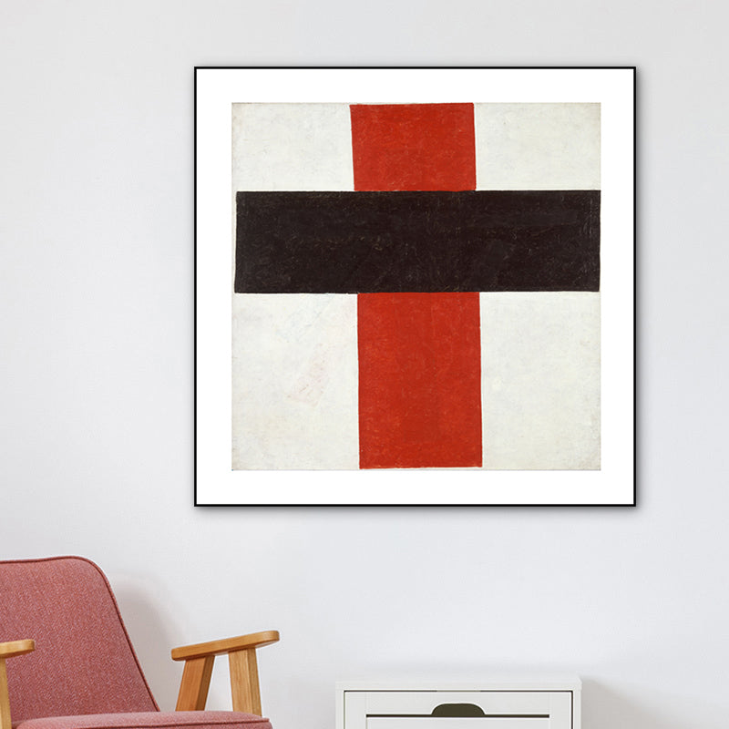 Vivolux | Einfacher Stil Geometrische Kunst Druck Leinwand Texturiert Dunkle Farb Wanddekoration für Flur