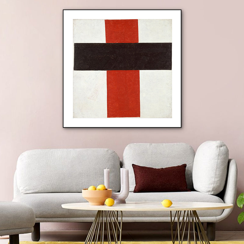 Vivolux | Einfacher Stil Geometrische Kunst Druck Leinwand Texturiert Dunkle Farb Wanddekoration für Flur