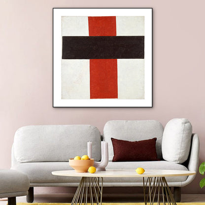 Vivolux | Einfacher Stil Geometrische Kunst Druck Leinwand Texturiert Dunkle Farb Wanddekoration für Flur