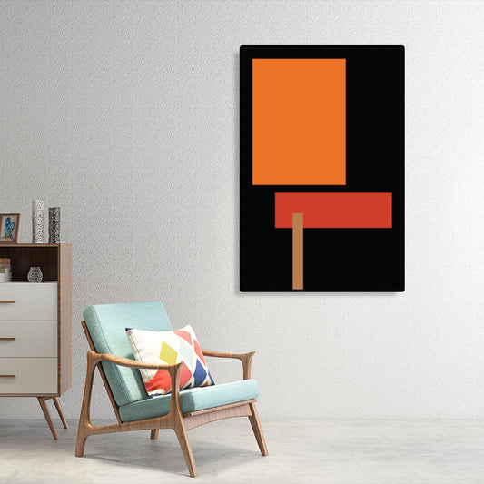 Vivolux | Nordic Style Geometrische Wandkunst Dekor Dunkle Farbe Wohnzimmer Leinwanddruck, Texturiert