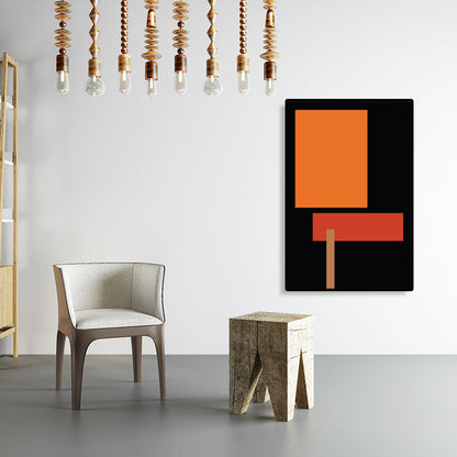 Vivolux | Nordic Style Geometrische Wandkunst Dekor Dunkle Farbe Wohnzimmer Leinwanddruck, Texturiert