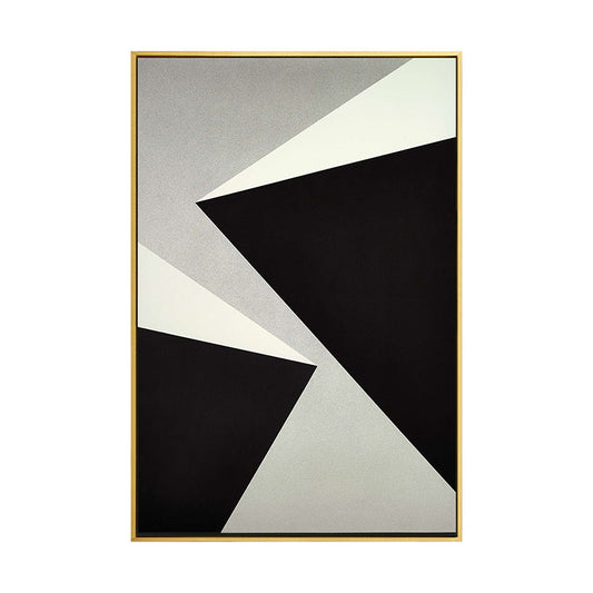 Vivolux | Strukturierte Geometrie Prisma Leinwandkunst Skandinavischer Stil Wanddeko für Hausinterieur, Dunkle Farbe