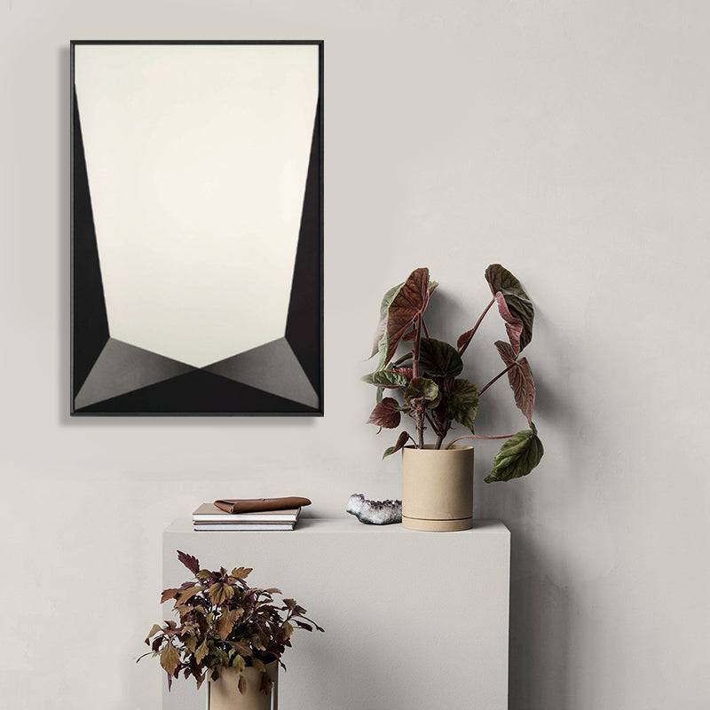 Vivolux | Strukturierte Geometrie Prisma Leinwandkunst Skandinavischer Stil Wanddeko für Hausinterieur, Dunkle Farbe