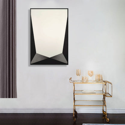 Vivolux | Strukturierte Geometrie Prisma Leinwandkunst Skandinavischer Stil Wanddeko für Hausinterieur, Dunkle Farbe