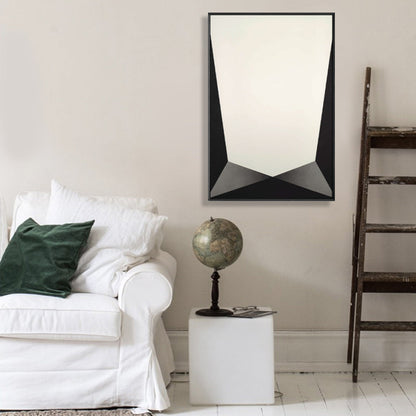 Vivolux | Strukturierte Geometrie Prisma Leinwandkunst Skandinavischer Stil Wanddeko für Hausinterieur, Dunkle Farbe