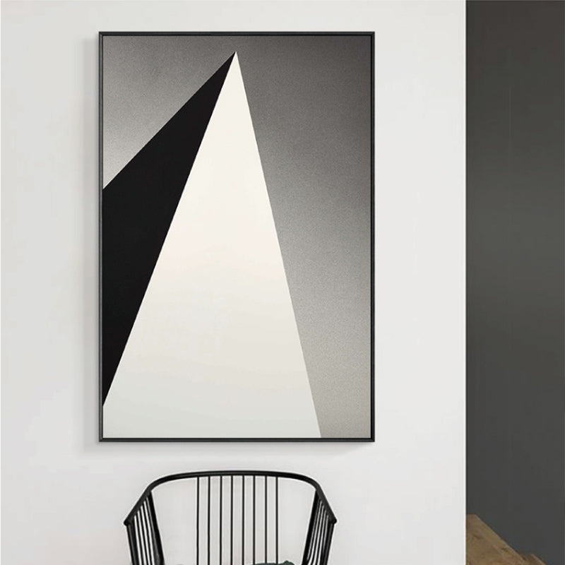 Vivolux | Strukturierte Geometrie Prisma Leinwandkunst Skandinavischer Stil Wanddeko für Hausinterieur, Dunkle Farbe