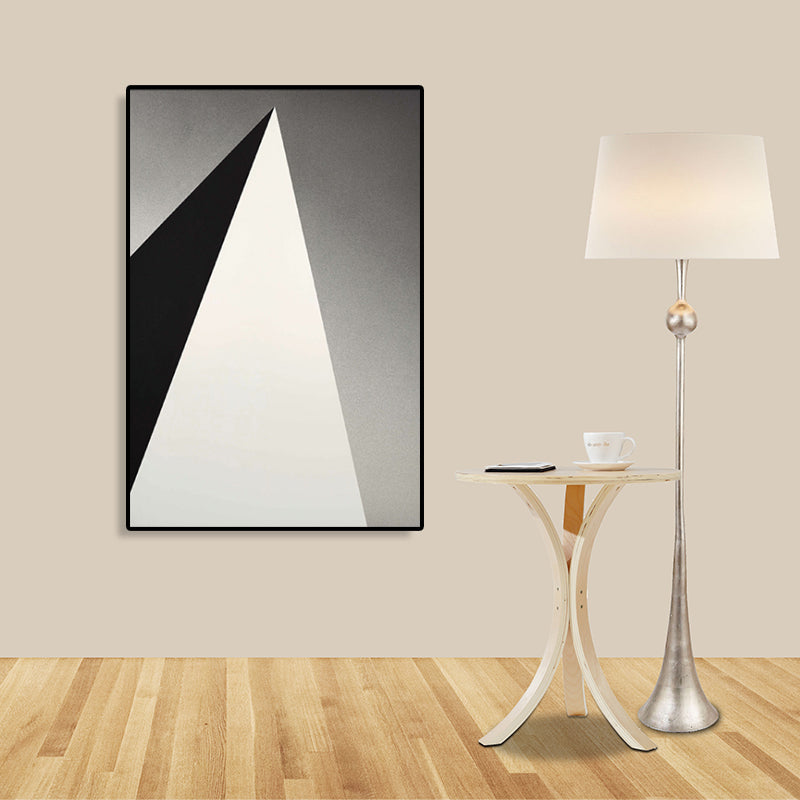 Vivolux | Strukturierte Geometrie Prisma Leinwandkunst Skandinavischer Stil Wanddeko für Hausinterieur, Dunkle Farbe