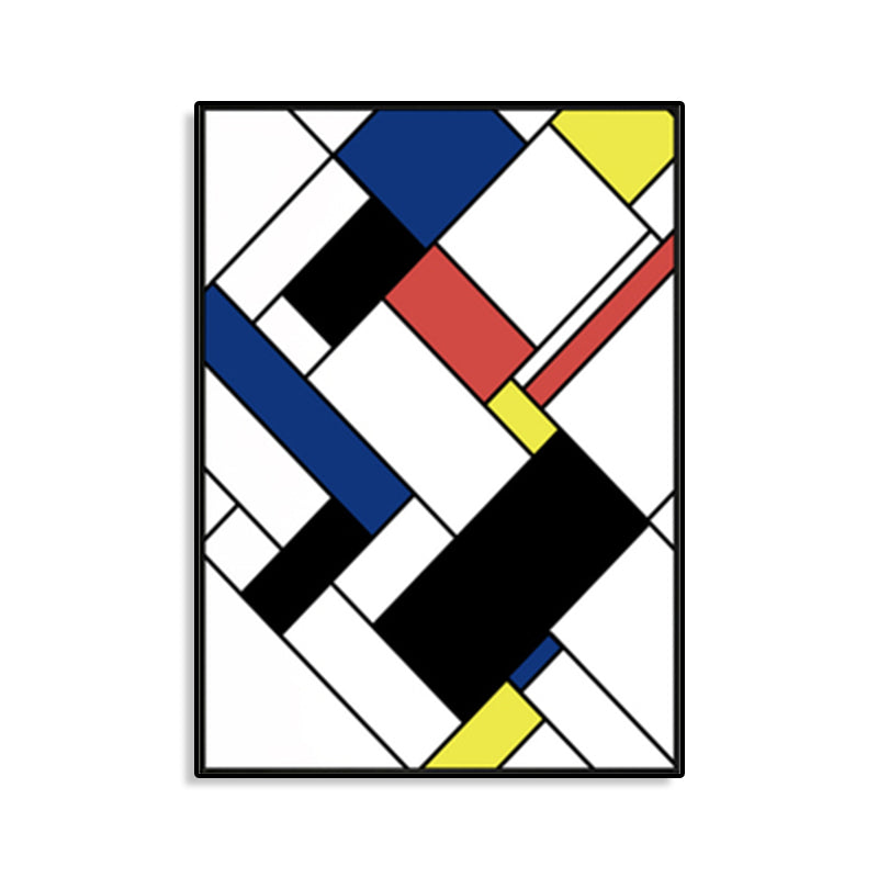 Vivolux | Mondrian Geometrisches Gemälde Leinwand Nordic Texturiertes Wandkunst in Mehrfarben für Raum
