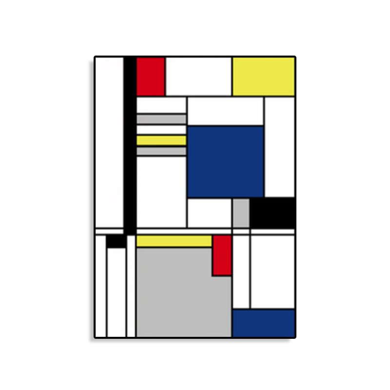 Vivolux | Mondrian Geometrisches Gemälde Leinwand Nordic Texturiertes Wandkunst in Mehrfarben für Raum