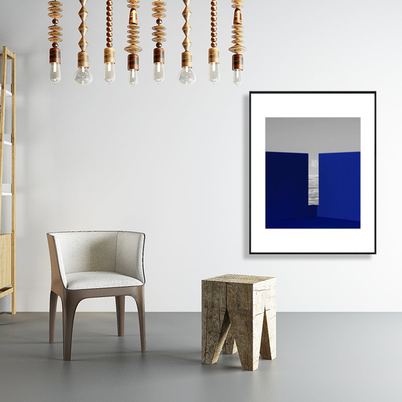 Vivolux | Illustration Einfachheit Leinwanddruck Dunkle Farbe Geometrische Wandkunst für Hausinterieur