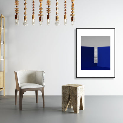 Vivolux | Illustration Einfachheit Leinwanddruck Dunkle Farbe Geometrische Wandkunst für Hausinterieur