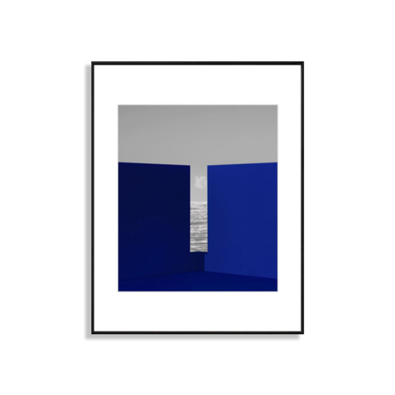 Vivolux | Illustration Einfachheit Leinwanddruck Dunkle Farbe Geometrische Wandkunst für Hausinterieur