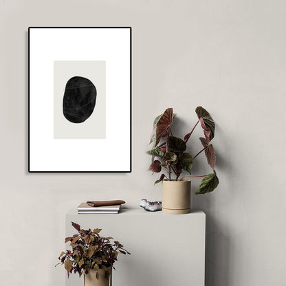 Vivolux | Fingerprint-Leinwand-Wandkunst Schwarz und Weiß Minimalistische Wanddekoration für das Wohnzimmer