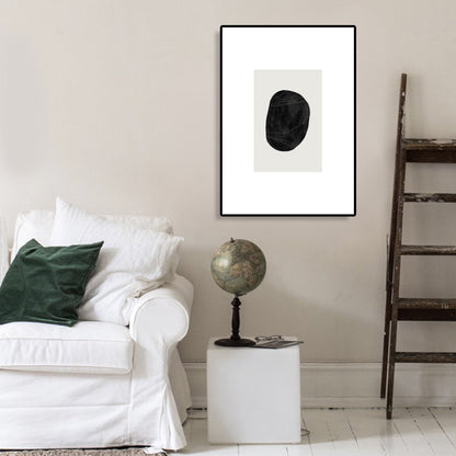Vivolux | Fingerprint-Leinwand-Wandkunst Schwarz und Weiß Minimalistische Wanddekoration für das Wohnzimmer