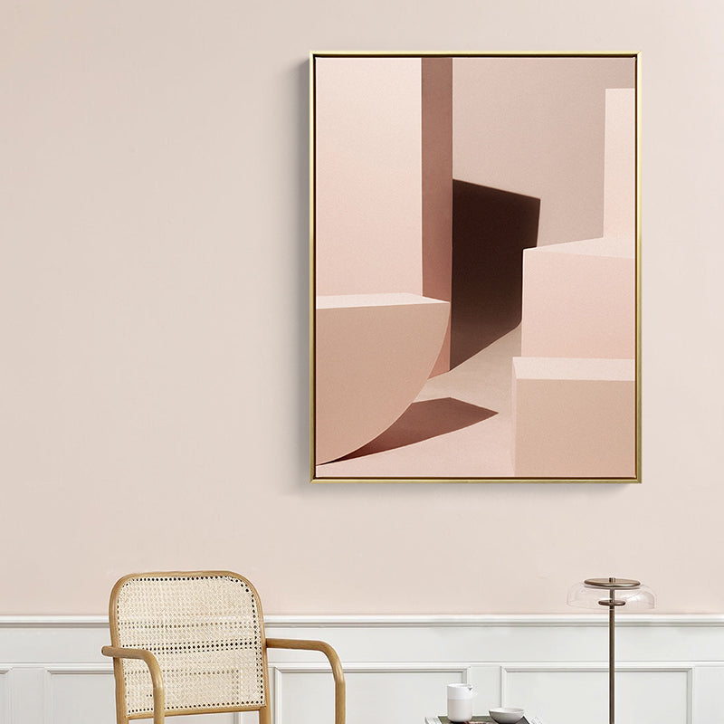 Vivolux | Braune 3D geometrische Formen Leinwand Texturierte Kunst Druck für das Wohnzimmer, verschiedene Größen