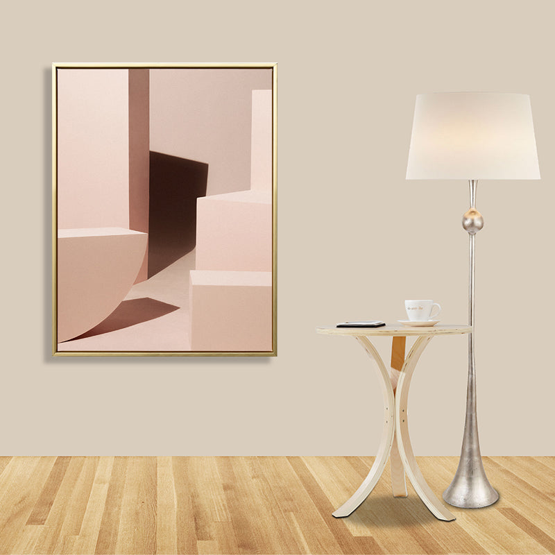 Vivolux | Braune 3D geometrische Formen Leinwand Texturierte Kunst Druck für das Wohnzimmer, verschiedene Größen