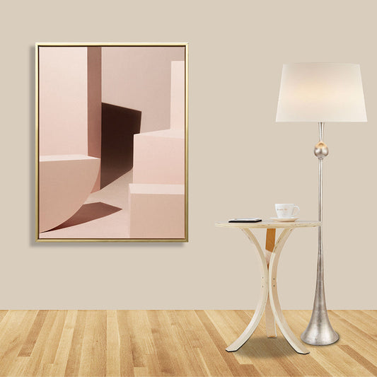 Vivolux | Braune 3D geometrische Formen Leinwand Texturierte Kunst Druck für das Wohnzimmer, verschiedene Größen