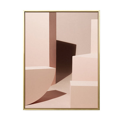 Vivolux | Braune 3D geometrische Formen Leinwand Texturierte Kunst Druck für das Wohnzimmer, verschiedene Größen