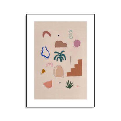 Vivolux | Nordische Wandkunst Dekor Braune Illustration Stillleben Zeug Leinwanddruck für das Wohnzimmer