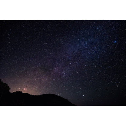 Vivolux | Berg und Nacht Sterne Wandtattoo Schwarz-Blau Zeitgenössische Wanddekoration für das Wohnzimmer