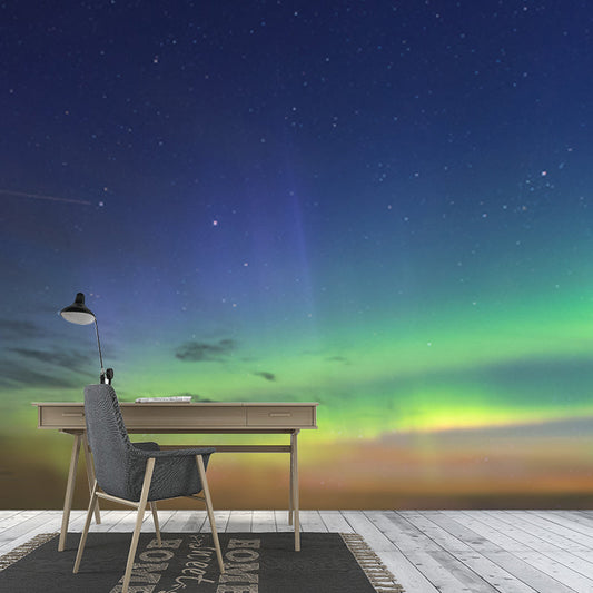 Vivolux | Contemporary Aurora Wallpaper Mural in Aqua Wohnzimmer Wandkunst, Personalisierte Größe