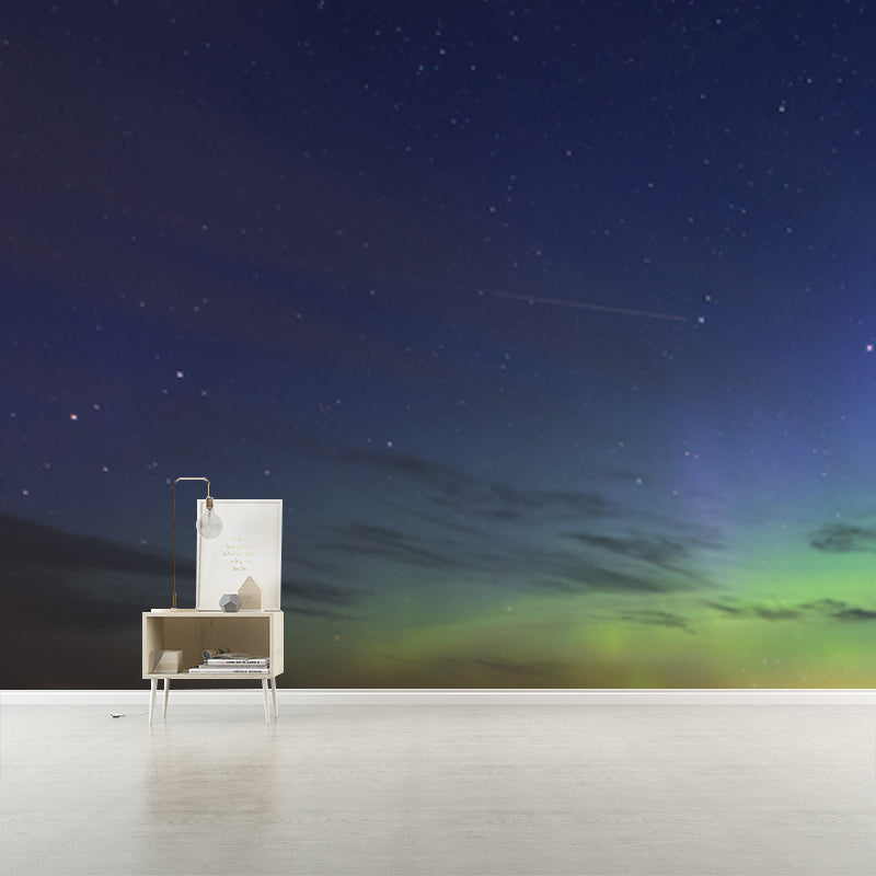 Vivolux | Contemporary Aurora Wallpaper Mural in Aqua Wohnzimmer Wandkunst, Personalisierte Größe