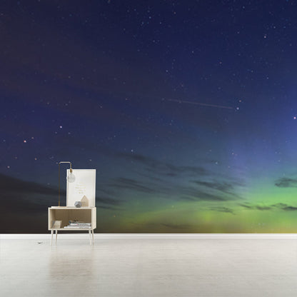 Vivolux | Contemporary Aurora Wallpaper Mural in Aqua Wohnzimmer Wandkunst, Personalisierte Größe