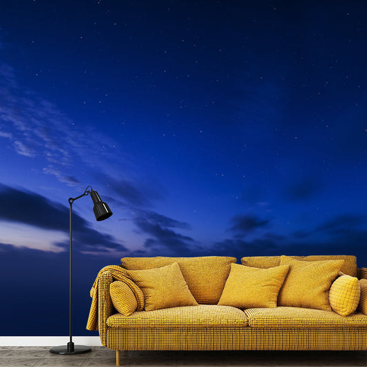 Vivolux | Sterrenhemel Wallpaper Blauw-Zwart Moderne Wandbekleding voor de Woonkamer, Vochtbestendig