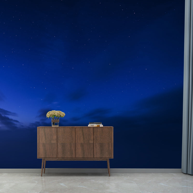 Vivolux | Sterrenhemel Wallpaper Blauw-Zwart Moderne Wandbekleding voor de Woonkamer, Vochtbestendig