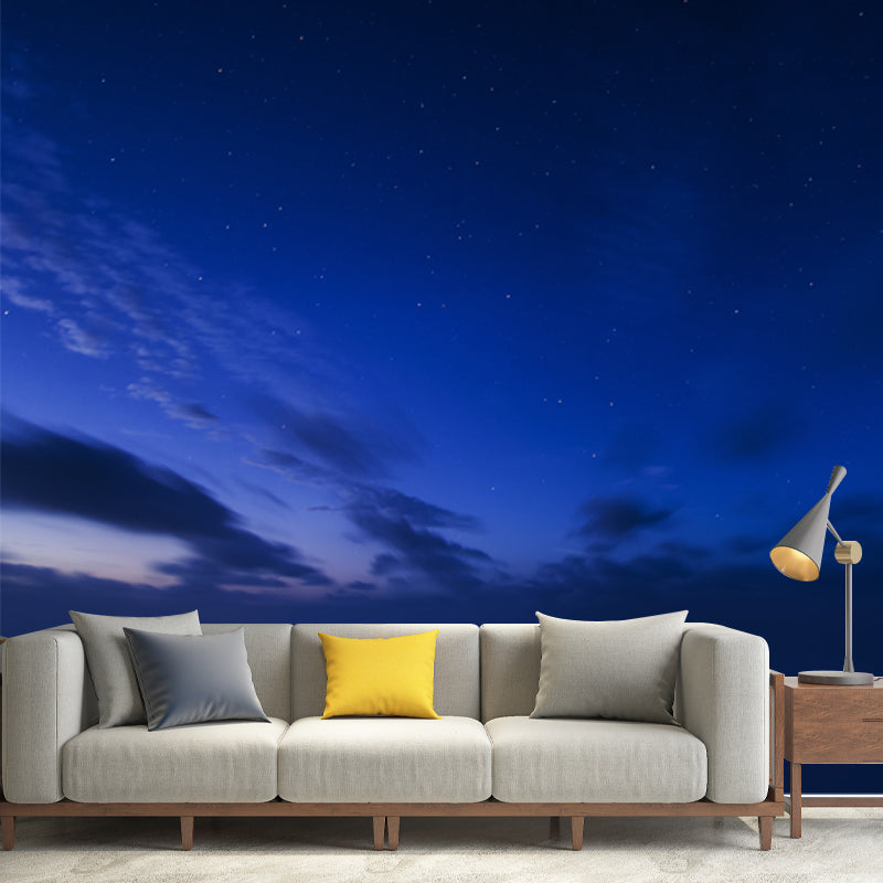 Vivolux | Sterrenhemel Wallpaper Blauw-Zwart Moderne Wandbekleding voor de Woonkamer, Vochtbestendig