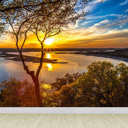 Vivolux | Large Sky Landscape Wall Art Contemporary Natural Landscape Wall Decoration in Pastel Colors