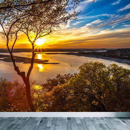 Vivolux | Large Sky Landscape Wall Art Contemporary Natural Landscape Wall Decoration in Pastel Colors