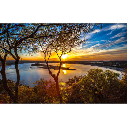 Vivolux | Large Sky Landscape Wall Art Contemporary Natural Landscape Wall Decoration in Pastel Colors