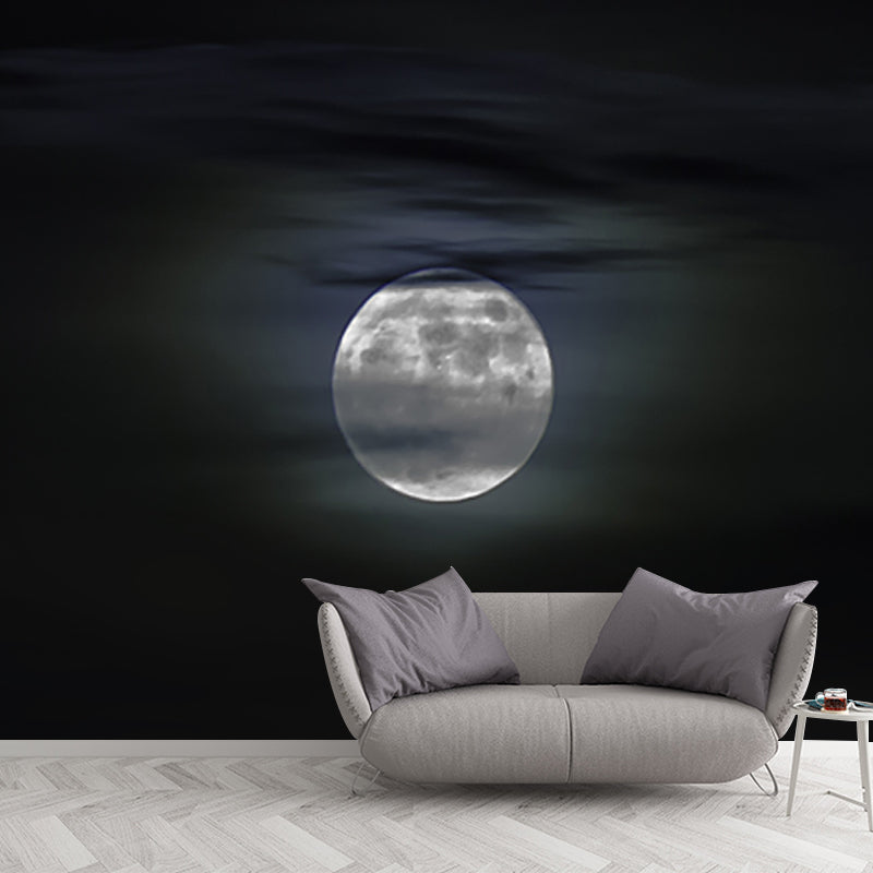 Vivolux | Mond hinter Wolken Landschaft Wandmalerei Moderne Wasserdichtigkeit Schlafzimmer Wandkunst, Maßgeschneiderte Größe