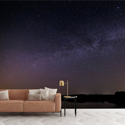 Vivolux | Serenity Nacht Himmel See Landschaft Wandbild für Schlafzimmer Sternenhimmel Wanddekoration, optionale Größe