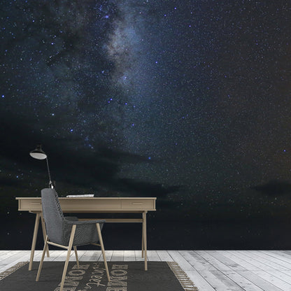 Vivolux | Asteroid Galaxy Muurmuur Decal Hedendaagse Niet-Geweven Stoffen Wandkunst in Zwart