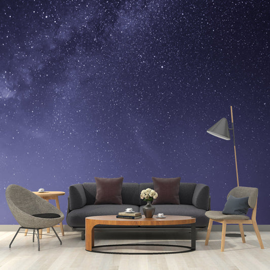 Vivolux | Paarse Sprankelende Sterren Muur Decal Nacht Hemel Scene Moderne Wasbare Muurdecoratie