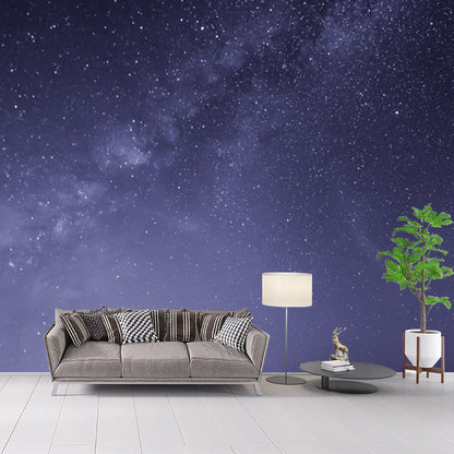 Vivolux | Paarse Sprankelende Sterren Muur Decal Nacht Hemel Scene Moderne Wasbare Muurdecoratie