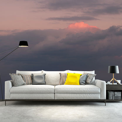 Vivolux | Grijs-oranje Dusk Cloud Muur Vochtbestendig Modern Slaapkamer Wanddecoratie, Optionele Maat