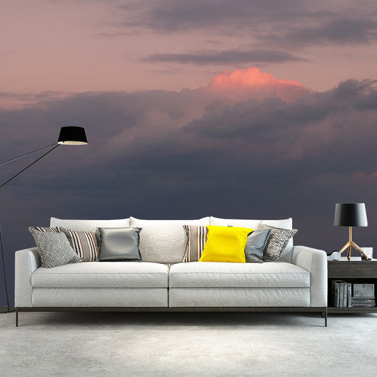 Vivolux | Grijs-oranje Dusk Cloud Muur Vochtbestendig Modern Slaapkamer Wanddecoratie, Optionele Maat