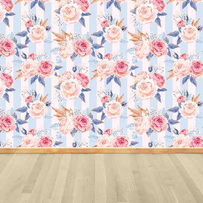 Vivolux | Stijlvolle Rozenbloesem Wandbehang Muurkunst Pastel Kleur Bloemen Wandbedekking voor Slaapkamer