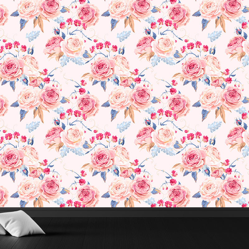 Vivolux | Stijlvolle Rozenbloesem Wandbehang Muurkunst Pastel Kleur Bloemen Wandbedekking voor Slaapkamer