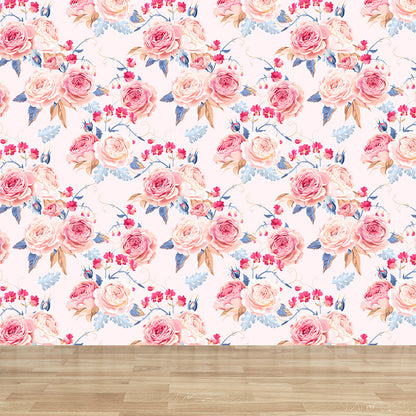 Vivolux | Stijlvolle Rozenbloesem Wandbehang Muurkunst Pastel Kleur Bloemen Wandbedekking voor Slaapkamer