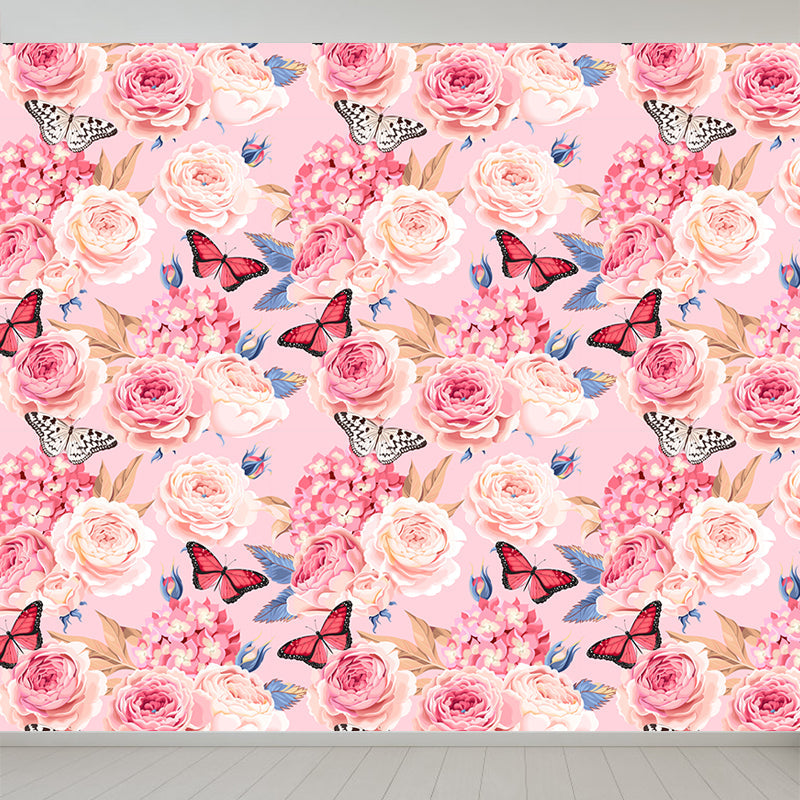 Vivolux | Stijlvolle Rozenbloesem Wandbehang Muurkunst Pastel Kleur Bloemen Wandbedekking voor Slaapkamer