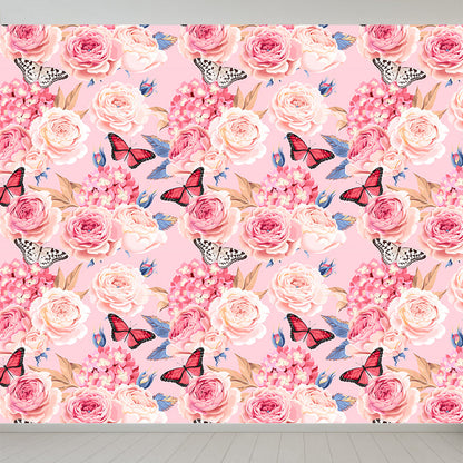 Vivolux | Stijlvolle Rozenbloesem Wandbehang Muurkunst Pastel Kleur Bloemen Wandbedekking voor Slaapkamer