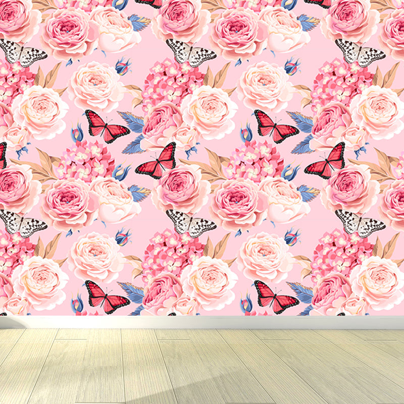 Vivolux | Stijlvolle Rozenbloesem Wandbehang Muurkunst Pastel Kleur Bloemen Wandbedekking voor Slaapkamer