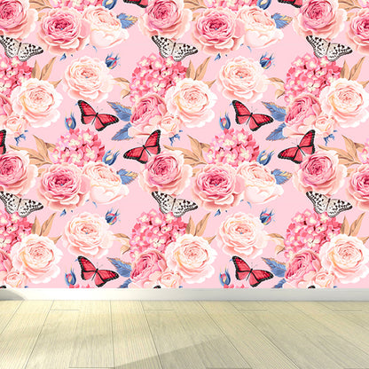 Vivolux | Stijlvolle Rozenbloesem Wandbehang Muurkunst Pastel Kleur Bloemen Wandbedekking voor Slaapkamer