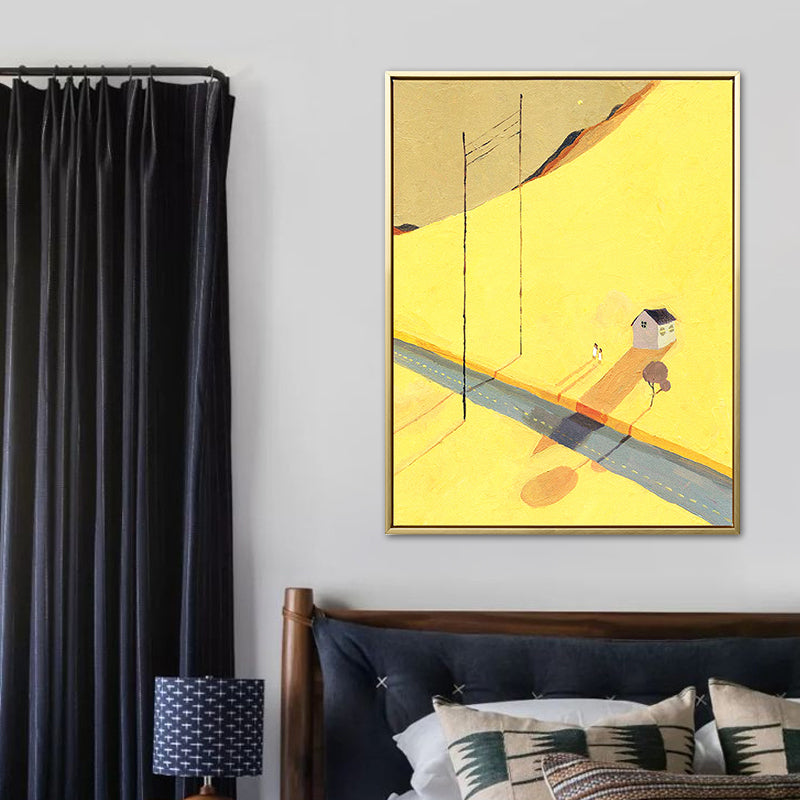 Vivolux | Abstrakte Landschaft Zeichnung Leinwand Kunst Nordic Texturierte Wanddekoration in Sanften Farben für Raum