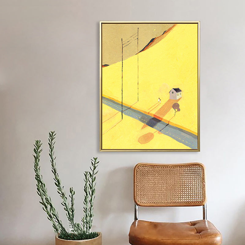 Vivolux | Abstrakte Landschaft Zeichnung Leinwand Kunst Nordic Texturierte Wanddekoration in Sanften Farben für Raum