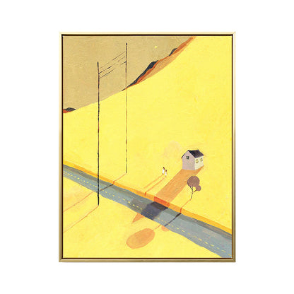 Vivolux | Abstrakte Landschaft Zeichnung Leinwand Kunst Nordic Texturierte Wanddekoration in Sanften Farben für Raum